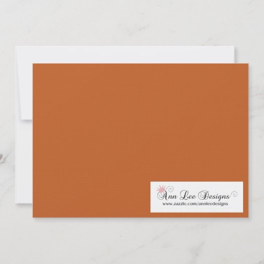 5x7 Oranje Masquerade Halloween Costume Invitation Kaart (Achterkant)