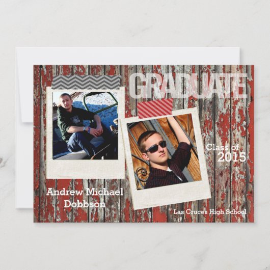 5x7 Oude Red Barn Wood Weer Hogere Aankondiging (Voorkant)