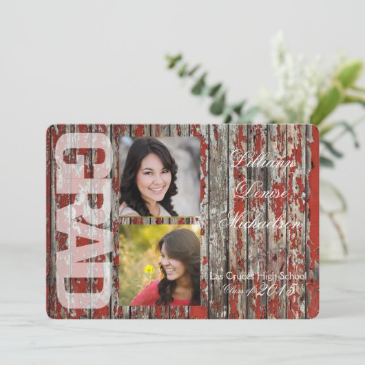 5x7 Oude Red Barn Wood Weer Hogere Aankondiging (Staand voorkant)