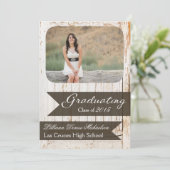 5x7 Oude Witte Schuur Hout Weer Senior Aankondigin Aankondiging (Staand voorkant)