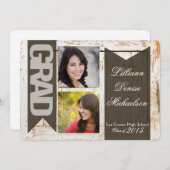 5x7 Oude Witte Schuur Hout Weer Senior Aankondigin Aankondiging (Voorkant / Achterkant)