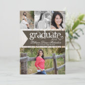 5x7 Oude Witte Schuur Houten Weer Senior Aankondig Aankondiging (Staand voorkant)