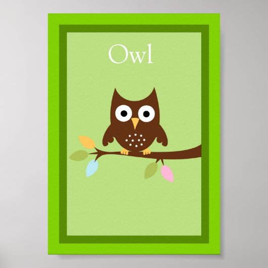 5X7 Owl Forest Friends Wall Art Poster (Voorkant)