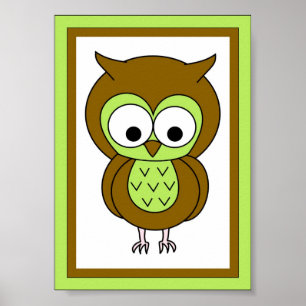 5X7 Owl Wall Art Poster