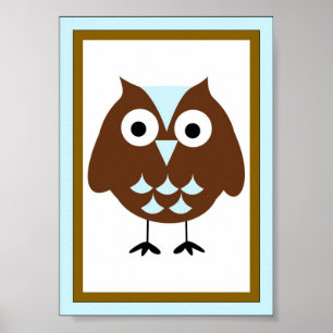 5X7 Owl Wall Art Poster