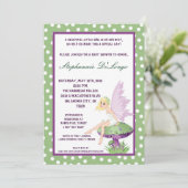 5x7 Paarse Baby shower Kaart (Staand voorkant)