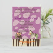 5x7 Paarse Baby shower Uitnodiging (Staand voorkant)