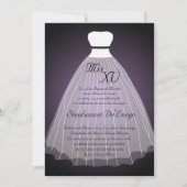5x7 Paarse dress Quinceanera Birthday Uitnodiging (Voorkant)