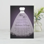 5x7 Paarse dress Quinceanera Birthday Uitnodiging (Staand voorkant)