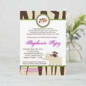 5x7 Paarse Jacana Baby shower uitnodiging (Staand voorkant)