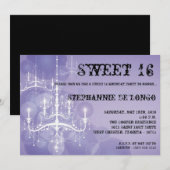 5x7 Paarse Luhandelier Sweet 16 Uitnodiging (Voorkant / Achterkant)