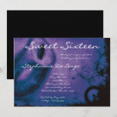 5x7 Paarse Masquerade Sweet 16 Birthday Uitnodigin Kaart (Voorkant / Achterkant)