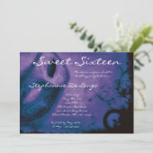 5x7 Paarse Masquerade Sweet 16 Birthday Uitnodigin Kaart (Staand voorkant)