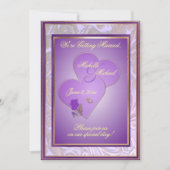  5X7  Paarse uitnodiging tot bruiloft (Voorkant)