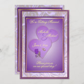  5X7  Paarse uitnodiging tot bruiloft (Voorkant / Achterkant)