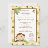 5x7 Papagayo Monkey Oerwoud Baby shower Uitnodigin Kaart (Voorkant)