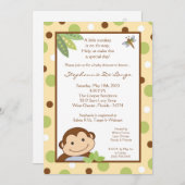 5x7 Papagayo Monkey Oerwoud Baby shower Uitnodigin Kaart (Voorkant / Achterkant)