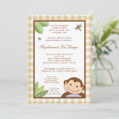 5x7 Papagayo Monkey Safari Baby Shower Invitation Kaart (Staand voorkant)