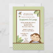 5x7 Papagayo Monkey Safari Baby shower Uitnodiging (Voorkant)