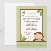5x7 Papagayo Monkey Safari Baby shower Uitnodiging (Voorkant / Achterkant)