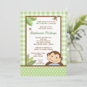 5x7 Papagayo Monkey Safari Baby shower Uitnodiging (Staand voorkant)