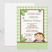 5x7 Papagayo Monkey Safari Baby shower Uitnodiging (Voorkant / Achterkant)