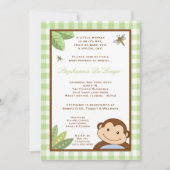 5x7 Papagayo Monkey Safari Baby shower uitnodiging (Voorkant)