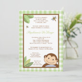 5x7 Papagayo Monkey Safari Baby shower uitnodiging (Staand voorkant)