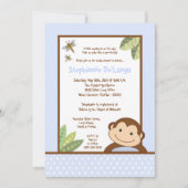 5x7 Papagayo Monkey Safari Baby shower uitnodiging (Voorkant)