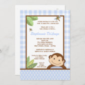 5x7 Papagayo Monkey Safari Baby shower Uitnodiging (Voorkant / Achterkant)