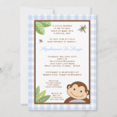 5x7 Papagayo Monkey Safari Baby shower Uitnodiging (Voorkant)
