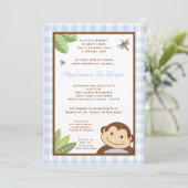 5x7 Papagayo Monkey Safari Baby shower Uitnodiging (Staand voorkant)