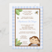 5x7 Papagayo Monkey Safari Baby shower Uitnodiging (Voorkant / Achterkant)