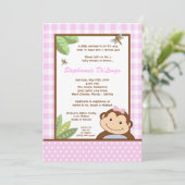 5x7 Papagayo Monkey Safari Baby shower Uitnodiging (Staand voorkant)