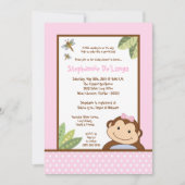 5x7 Papagayo Monkey Safari Baby shower Uitnodiging (Voorkant)