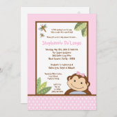 5x7 Papagayo Monkey Safari Baby shower Uitnodiging (Voorkant / Achterkant)