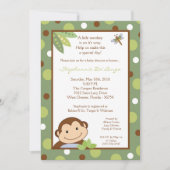 5x7 Papagayo Monkey Safari Baby shower Uitnodiging (Voorkant)