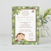 5x7 Papagayo Monkey Safari Baby shower Uitnodiging (Staand voorkant)