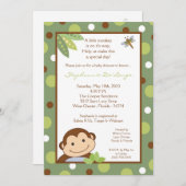 5x7 Papagayo Monkey Safari Baby shower Uitnodiging (Voorkant / Achterkant)