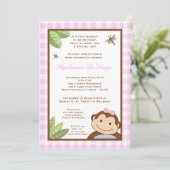 5x7 Papagayo Monkey Safari Baby shower Uitnodiging (Staand voorkant)