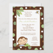 5x7 Papgayo Monkey Oerwoud Birthday Part Invitatio Kaart (Voorkant)