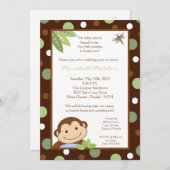 5x7 Papgayo Monkey Oerwoud Birthday Part Invitatio Kaart (Voorkant / Achterkant)