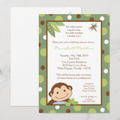 5x7 Papgayo Monkey Oerwoud Verjaardag Deel Uitnodi Kaart (Voorkant / Achterkant)