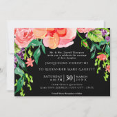 5x7 papier Moderne Waterverf Roos Floral Striped Kaart (Voorkant)