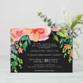 5x7 papier Moderne Waterverf Roos Floral Striped Kaart (Staand voorkant)