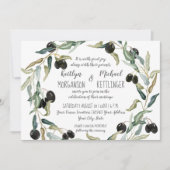 5x7 Papier Olijfblad Krans Waterverf Typografie Kaart (Voorkant)