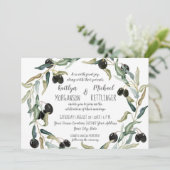 5x7 Papier Olijfblad Krans Waterverf Typografie Kaart (Staand voorkant)