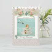 5x7 Papier Uitnodiging Baby shower Fairy Teacup (Staand voorkant)