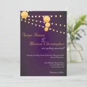 5x7 Papieren lantaarns Paars Linnen Weddenschap Kaart (Staand voorkant)