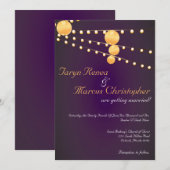 5x7 Papieren lantaarns Paars Linnen Weddenschap Kaart (Voorkant / Achterkant)